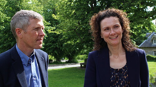 Willie Rennie MSP and Wendy Chamberlain MP Speak with a person out of picture